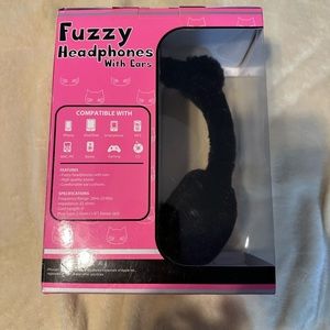 fuzzy headphones w ears NIB
